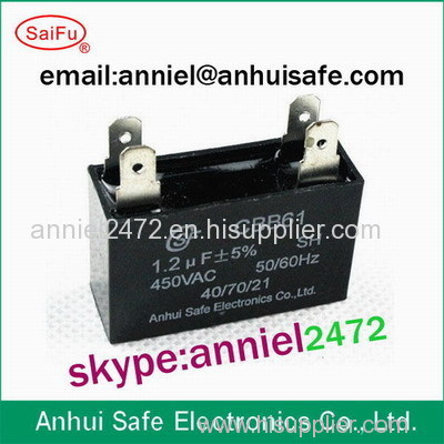 cbb61 fan capacitor factory manufacturer black plastic case square made in china high quality CBB61 capacitor