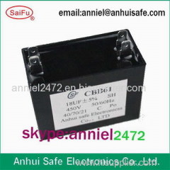 two wires terminal ac capcitor CBB61 square type plastic case capacitor high quality