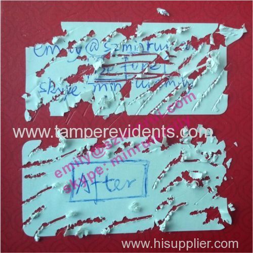 Custom blank tamper evident destructible vinyl sticker rolls