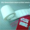 Custom blank tamper evident ultra self destructible vinyl labels in rolls for thermal transfer printed barcode or number