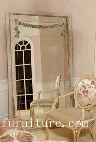 Floor mirror wooden frame mirror decorative mirror stand mirror bedroom mirror