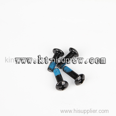 Special custom screw of black nylok furniture screw
