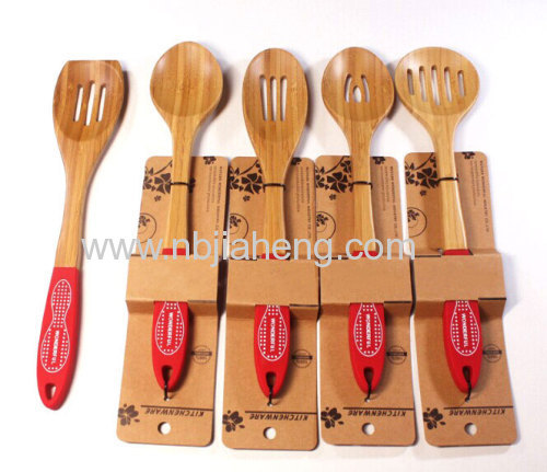 Kitchen utensils bamboo spoon 5pcs set