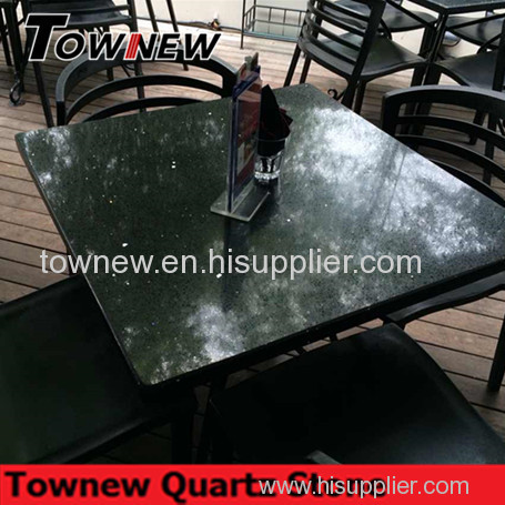 Black color with sparkling modern design high quality quartz countertop