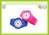 School Student Silicone Bracelet Wristband / Kids Cartoon Watches With Luminous Color Dial