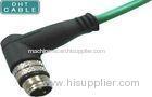 IP67 / IP68 3P 4P 5P 8 Pin M8 Right Angle Waterproof Cable / Sensor Cables High Speed