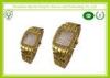 Rectangle Shape Gold Classical Men Wrist Watches With Alloy Case Eco - Friendly