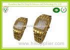 Rectangle Shape Gold Classical Men Wrist Watches With Alloy Case Eco - Friendly