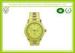 Durable Yellow Silicone Strap Watches For Girls With Stainless Steel Buckle