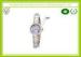 Classic Japan Movement Quartz Women Watches With White Print Band / Lady Wristwatch