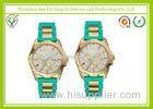 Green Silicone Rubber Casual Sport Watches For Women / Unisex Wrist Watches