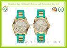 Green Silicone Rubber Casual Sport Watches For Women / Unisex Wrist Watches