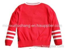 kids v-neck stripe cable lovely cardigan