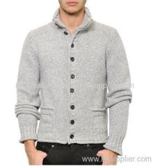 hot sale men's stand collar buttons up pockets cardigan