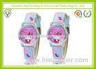 Elegent Purple Leather Band Waterproof Kids Cartoon Watches For Litte Girls CE ROHS SGS