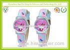 Elegent Purple Leather Band Waterproof Kids Cartoon Watches For Litte Girls CE ROHS SGS