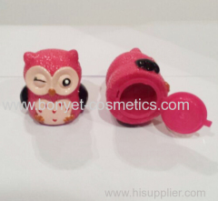 NEW owl shape lip balm container, animal shape lip gloss