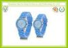 Eco - friendly Blue Silicone Strap Waterproof Digital Watches / Unisex Wrist Watch