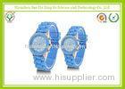 Eco - friendly Blue Silicone Strap Waterproof Digital Watches / Unisex Wrist Watch