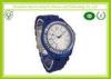 Blue Water Resistant Japan Movement Quartz Watch For Ladies With Alloy Bracelet