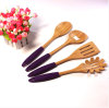 Bamboo spoon with silicone handle