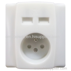 North European 16A electrical wall socket with USB charger