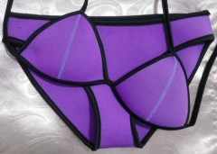 New Hot 2015 Womens Sexy Neoprene Bikini Set Push Up Swimsuit Triangle Superfly Swimwear Top Quality