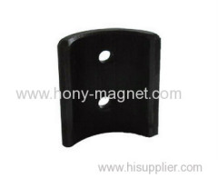 anti-corrosion arc bonded ferrite magnet with two hole