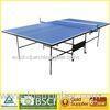 Waterproof blue MDF Indoor Table Tennis Table 2" wheels without brake