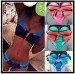 2015 Sexy Women's Bandage Bikini Set Striped Halter Push-up Padded Bra Swimsuit Bathing Suit Swimwear