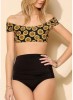 New 2015 Retro Sexy Girl Floral High Waist Print Push-up Bikini Set Swimsuit Bathing Beach Suit Swimwear