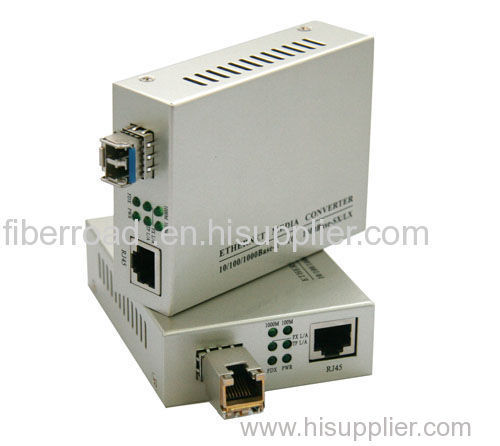 3W SFP Fiber Optic Media Converter Gigabit Transition 10 / 100 / 1000M