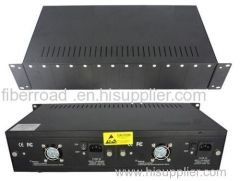 14 Slot Rackmount Chassis Fiber Optic Media Converter