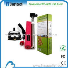 selfie stick with bluetooth shutter button zoom