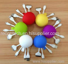 Promotional Silicone usb Charger Cables 4 to 1