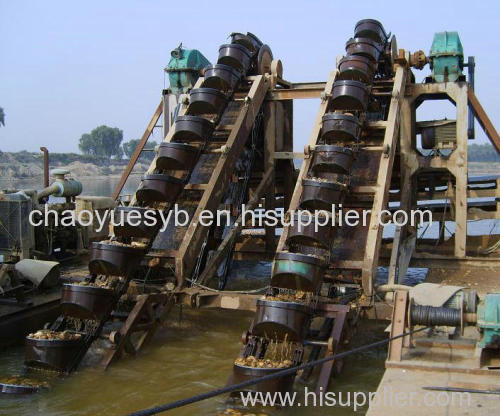 bucket chain gold sand dredging ship