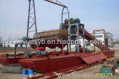 bucket chain gold sand dredging boat