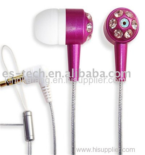 Factory Directly Offers Diamond Blue Metal Earphone with Mic