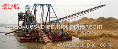 sand gold dredger equipped with panning equipment