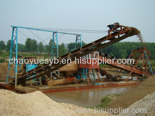 chain bucket type gold dredging machine