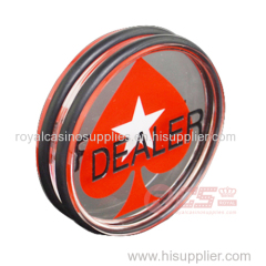 Poker chips poker dealer button acrylic red