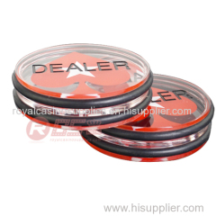 Poker chips poker dealer button acrylic red