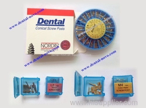 Dental Golden Plated Screw Post (12PCS/ 120PCS/240PC Package)