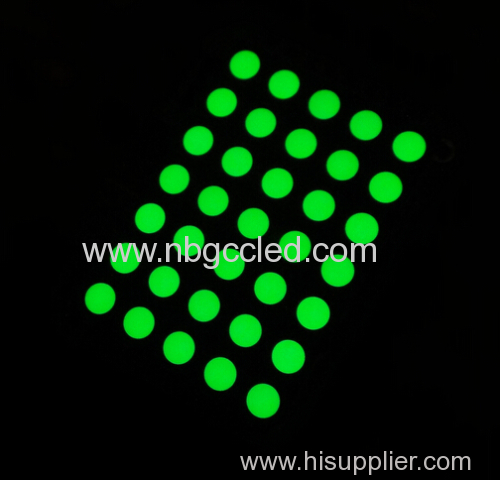 round dot matrix display 5*7 dot matrix led green