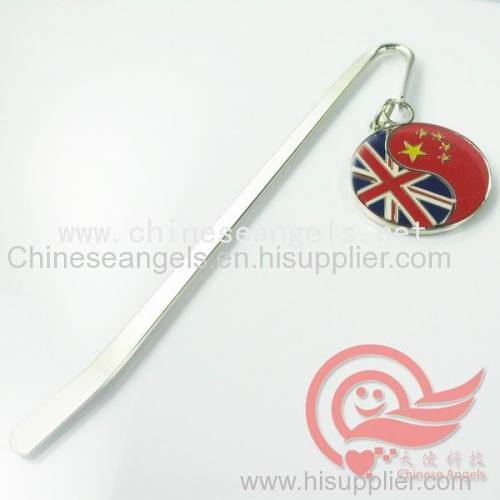 high quality customized decorated bookmarks with countries flags luxury metal book marks and book-marks manufacturer