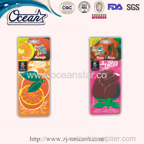 Long Lasting Car Paper Air Fresherner Promotional Label fruit flavor
