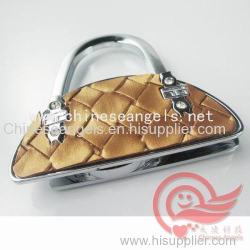 custom metal handbag hangers hooks and holders in bag shape zinc alloy bag holder factory