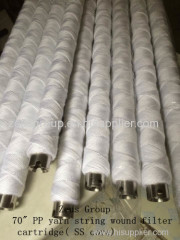 70" length 5um PP Yarn String Wound Filter Cartridges with Ss Core or PP Core