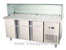 Three Doors Undercounter Refrigerator Freezer With GN Pan / Glass Cover , 350L