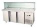 Three Doors Undercounter Refrigerator Freezer With GN Pan / Glass Cover , 350L